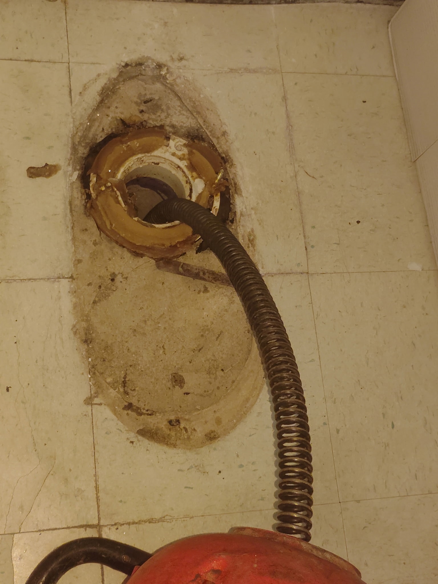 Drain clearing work in progress